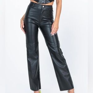 NWT Princess Polly Macey Black Leather Pants
